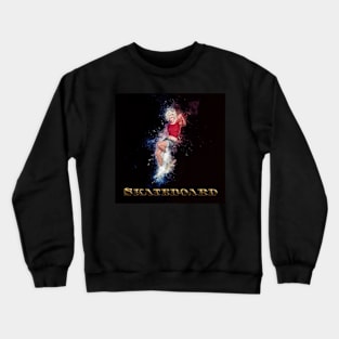 Skateboard Female Skateboarder in Red  Skateboards Skateboarding Designs Skateboarding Gifts Crewneck Sweatshirt